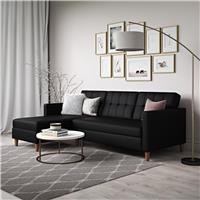 Dorel Hartford Faux Leather Clic Clac Sofa Bed - Black