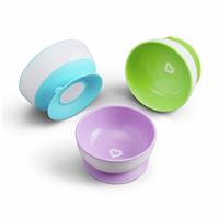 Munchkin Stay Put Suction Bowls - Pack of 3