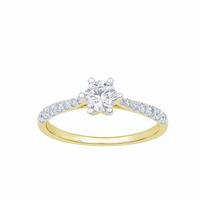 Pure Brilliance 9ct Yellow Gold 0.70ct Diamond Solitaire Ring - L