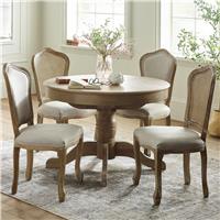 Julian Bowen Camille Extending Round Light Wood Dining Table & 4 Chairs