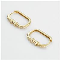 Revere 0.5 Micrron Gold Plated Sterling Silver Cubic Zirconia Huggies Earrings