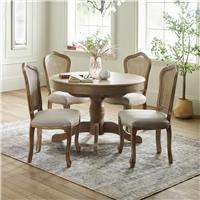Julian Bowen Camille Extending Light Wood Dining Table & 4 Light Wood Chairs