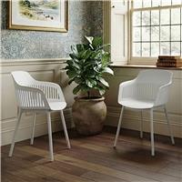 Dorel Camelo Pair Of Plastic Dining Chairs - White