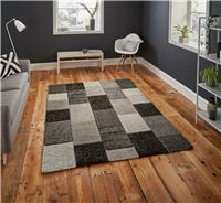 Think Rugs Brooklyn Geometric Black and Grey Rug - 120x170cm