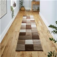 Think Rugs Brooklyn Geometric Brown Runner - 60x230cm