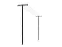 Brabantia 50m HangOut Washing Lines With Poles - Black
