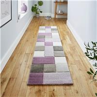Think Rugs Brooklyn Geometric Purple Runner - 60x230cm