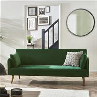 Julian Bowen Andi Fabric Sofa Bed Light Wood Feet - Green