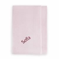 Babyblooms Personalised Cotton Knitted Baby Blanket - Pink