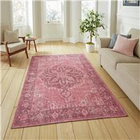 Think Rugs Zahra Floral Pink Runner - 61x230cm