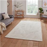 Think Rugs Flores Leaf Cream Rug - 120x170cm
