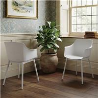 Dorel Camelo Pair Of Plastic Dining Chairs - White