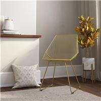 Dorel Ellis Metal Dining Chairs - Gold