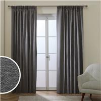 Habitat Basket Weave Blackout Pencil Pleat Curtain - Grey - 229x183cm
