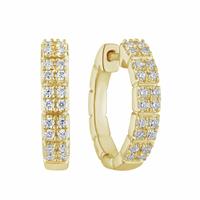 Jewel and Gem 9ct Yellow Gold 0.25ct Diamond Round Huggie Earrings