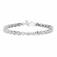 Pure Brilliance 9ct White Gold 5ct Diamond Emerald Cut Tennis Bracelet