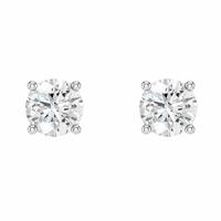 Pure Brilliance 9ct White Gold 1ct Diamond Round Brilliant Cut Stud Earrings