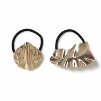 Freedom Gold Tone Sculptural Metallic Hair Ties - Pack of 2