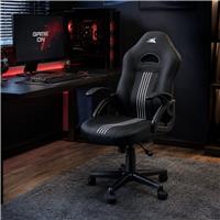 White Shark Baracuda Abalone PU Leather Gaming Chair - Black and White