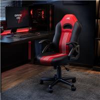 White Shark Baracuda Abalone PU Leather Gaming Chair - Black and Red