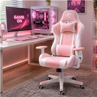 White Shark Roxy PU Leather Gaming Chair - White and Pink
