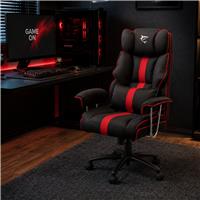 White Shark Le Mans Faux Leather Gaming Chair - Black and Red