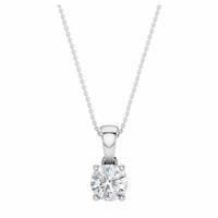Pure Brilliance 9ct White Gold 0.5ct Diamond Round Solitaire Pendant Necklace