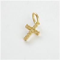 Revere Gold Plated 925 Sterling Silver Cubic Zirconia Cross Charm