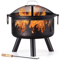 VonHaus 54 x54cm Steel Flame Design Round Fire Pit