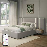 XR Living Amelia Kingsize Ottoman Hotel Bed With Lights - Grey