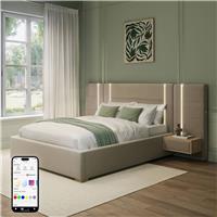 XR Living Amelia Kingsize Ottoman Hotel Bed With Lights - Natural