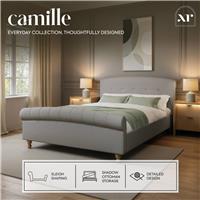 XR Living Camille Double Sleigh Shadow Ottoman Bed - Grey