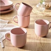 Habitat Set of 4 Matte Stoneware Mugs - Pink