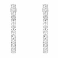 Pure Brilliance 9ct White Gold Lab Grown 0.50ct Diamond Round Hoop Earrings