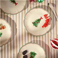 Argos Home 4 Piece Tree and Bow Stoneware Side Plates - Cream