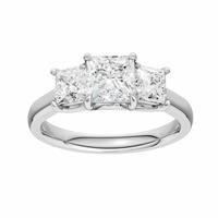 Pure Brilliance 9ct White Gold 2.00ct Diamond Trilogy Ring - O