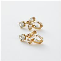 Revere Yellow Gold Plated 925 Sterling Silver Crystal Drop Earrings