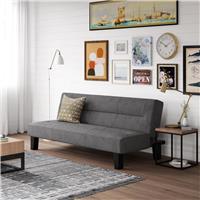 Dorel Kebo Velvet Futon Sofa Bed - Grey