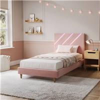 XR Living Lily Single Bed Frame With App Controlled LED - Pink