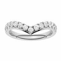 Pure Brilliance 9ct White Gold 0.50ct Diamond Wishbone Ring - M