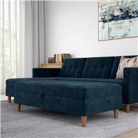 Dorel Hartford Chenille Storage Ottoman - Blue