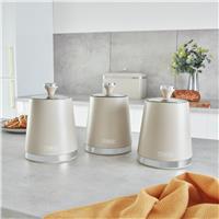 Tower Cavaletto White Set of 3 Stainless Steel Storage Jars and Canisters