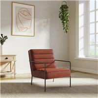 Dorel Bookham Faux Leather Accent Chair - Rust