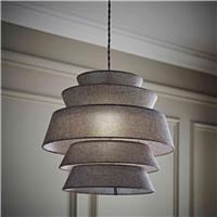 ValueLights Valerie Grey Linen 5 Tier Easy Fit Lampshade - 40cm
