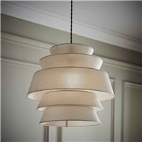 ValueLights Valerie Natural Linen 5 Tier Easy Fit Lampshade - 40cm