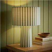 ValueLights Thorley Fabric LED Stripe Table Lamp - Green