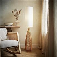 ValueLights Una Rattan Statement Floor Lamp - Natural