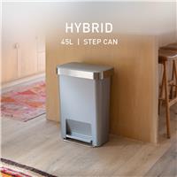 Simplehuman 45 Litre Hybrid Pedal Bin - Silver