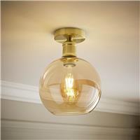 ValueLights Bellamy Metal Flush Ceiling Light - Gold