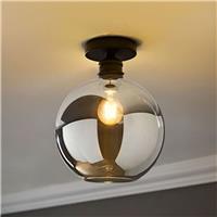 ValueLights Bellamy Metal Flush Ceiling Light - Black